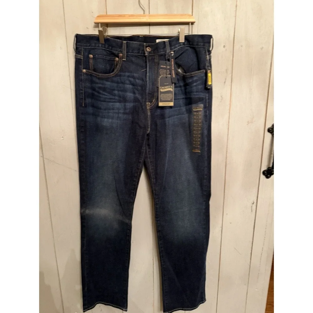 NWT Cremieux Premium Denim Jeans Men's Sz 38X32 Slim Straight Med Wash Stretch